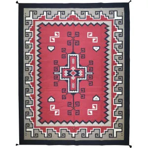 Hand-Woven Flatweave Navajo Style Handmade Wool Rug (Size 9.0 X 12.0) Cwral-6867