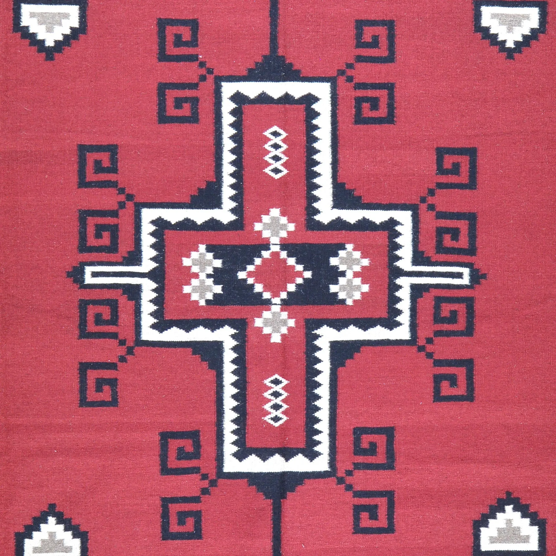 Hand-Woven Flatweave Navajo Style Handmade Wool Rug (Size 9.0 X 12.0) Cwral-6867