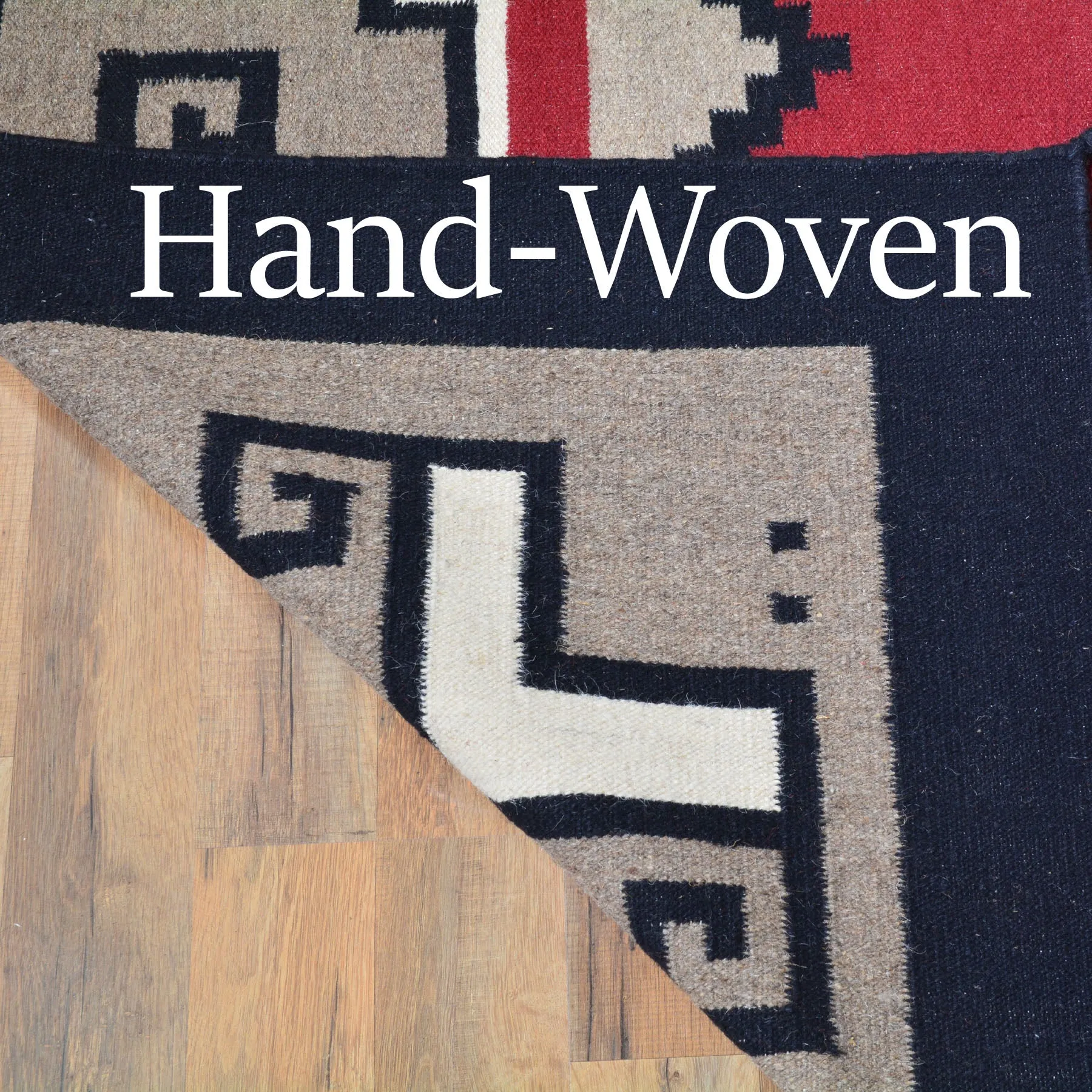 Hand-Woven Flatweave Navajo Style Handmade Wool Rug (Size 9.0 X 12.0) Cwral-6867
