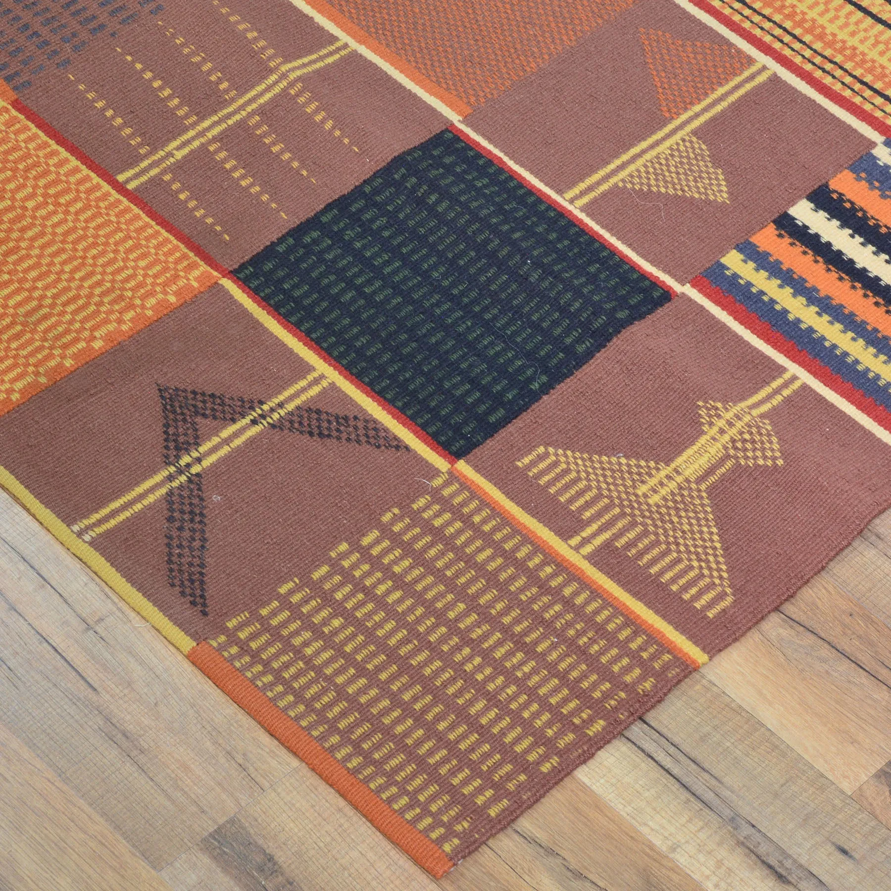 Hand-Woven Modern Contemporary Patchwork Oriental Kilim Rug (Size 3.1 X 9.9) Cwral-10251