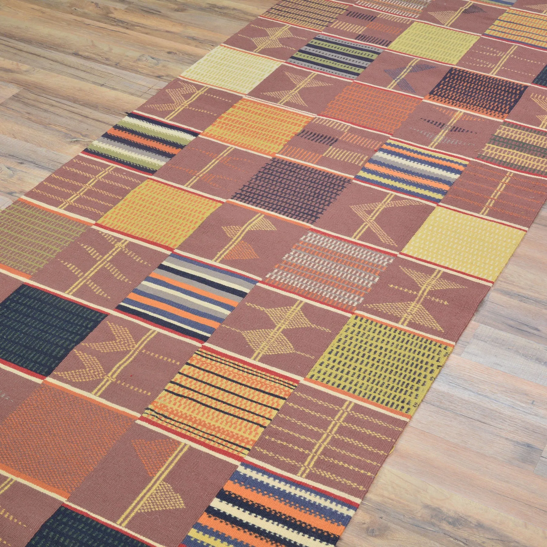 Hand-Woven Modern Contemporary Patchwork Oriental Kilim Rug (Size 3.1 X 9.9) Cwral-10251