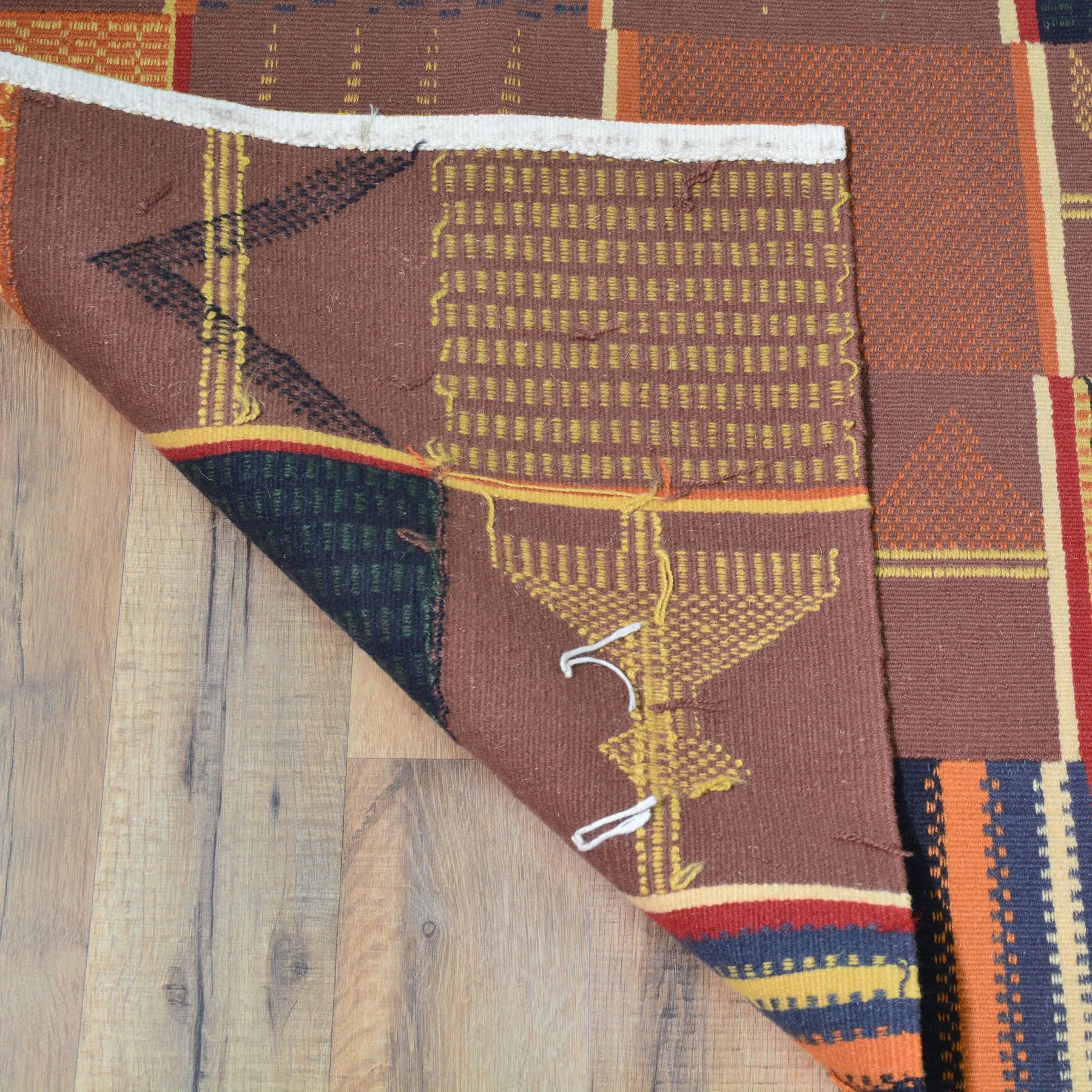 Hand-Woven Modern Contemporary Patchwork Oriental Kilim Rug (Size 3.1 X 9.9) Cwral-10251