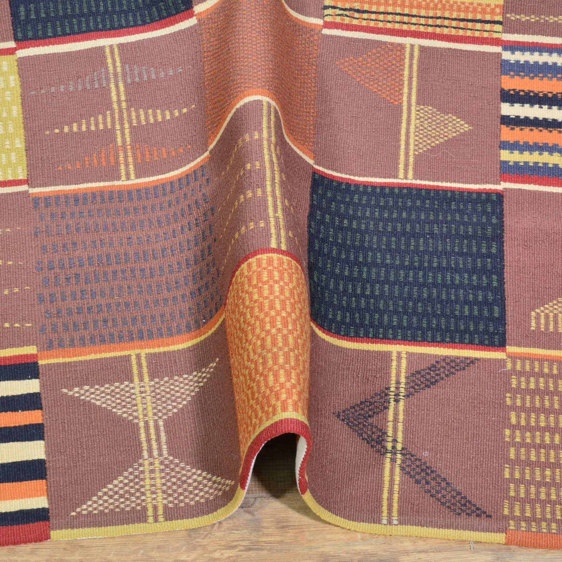 Hand-Woven Modern Contemporary Patchwork Oriental Kilim Rug (Size 3.1 X 9.9) Cwral-10251