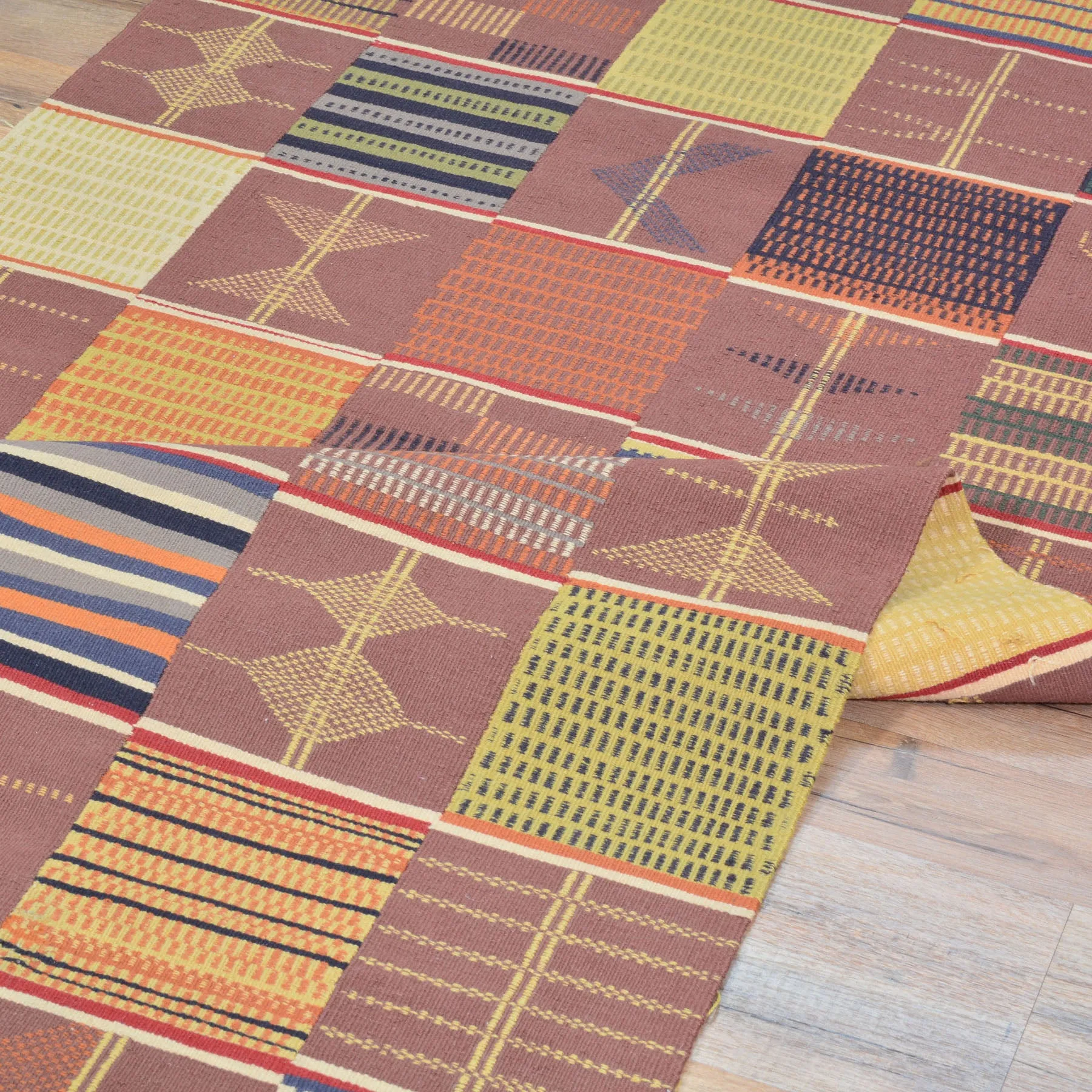 Hand-Woven Modern Contemporary Patchwork Oriental Kilim Rug (Size 3.1 X 9.9) Cwral-10251