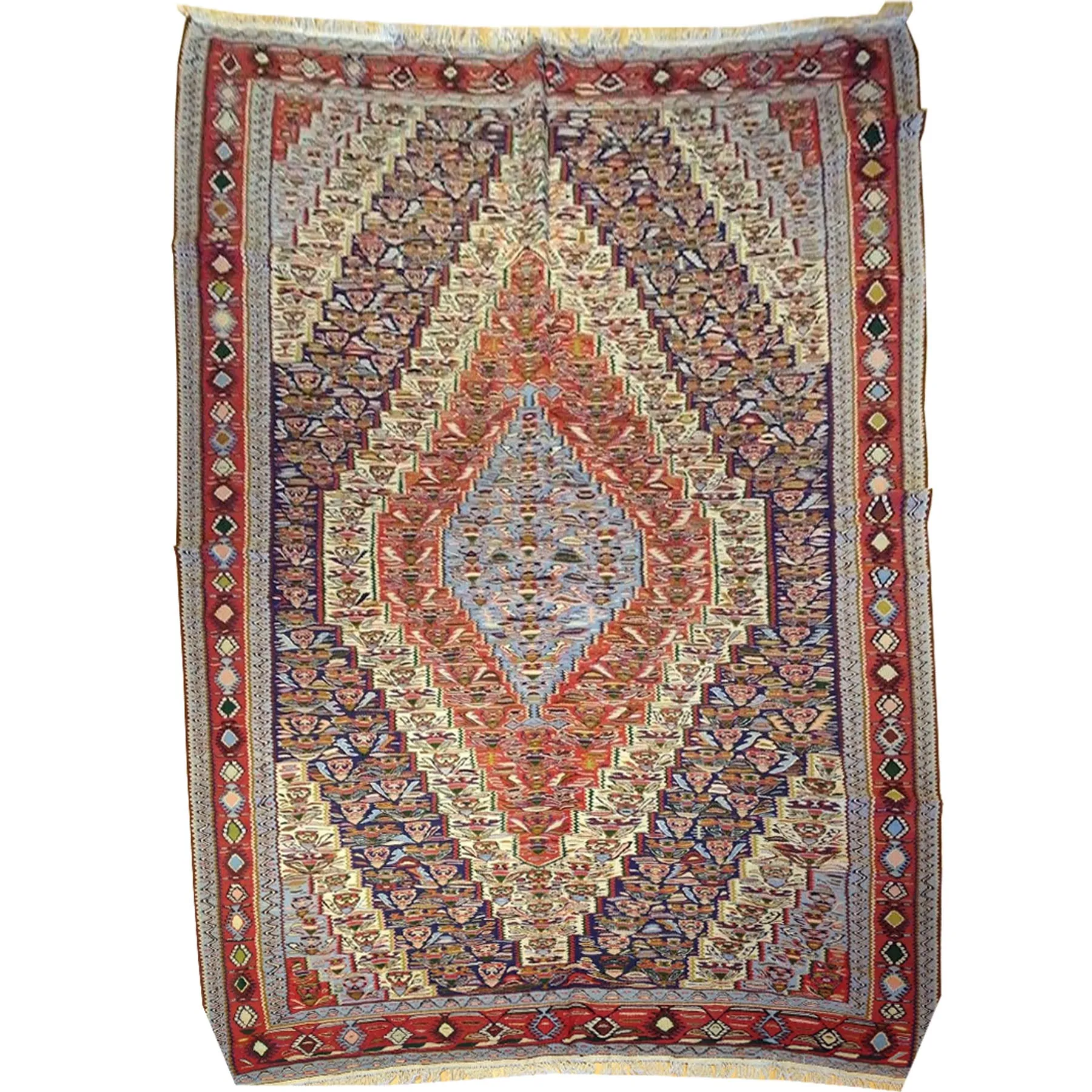 Hand-Woven Reversible Persian Sanna Kilim Flatweave Handmade Rug (Size 6.2 X 9.1) Brral-4035