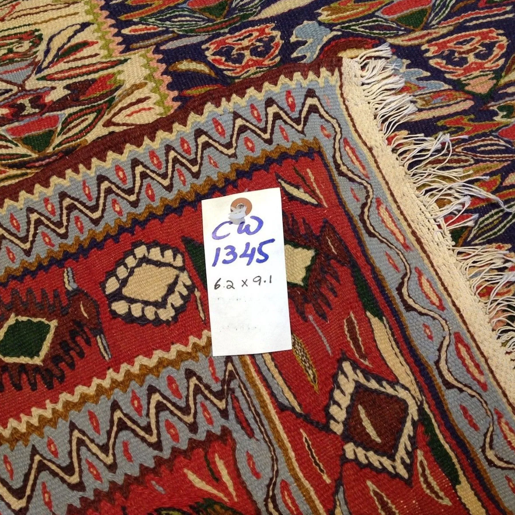 Hand-Woven Reversible Persian Sanna Kilim Flatweave Handmade Rug (Size 6.2 X 9.1) Brral-4035