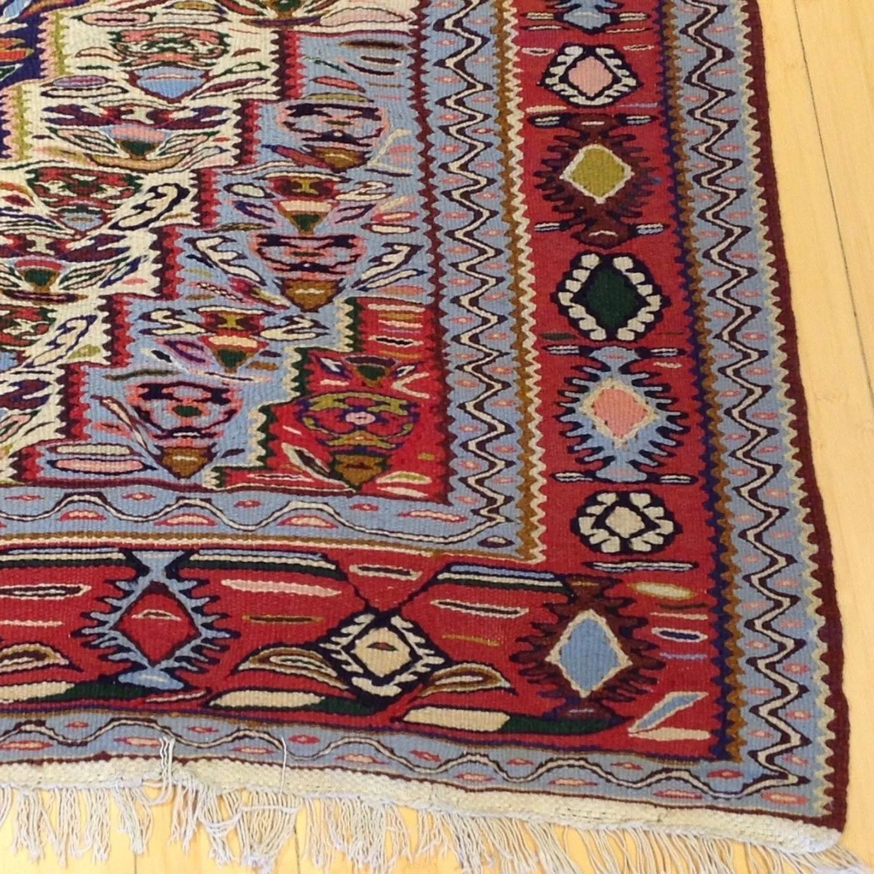 Hand-Woven Reversible Persian Sanna Kilim Flatweave Handmade Rug (Size 6.2 X 9.1) Brral-4035