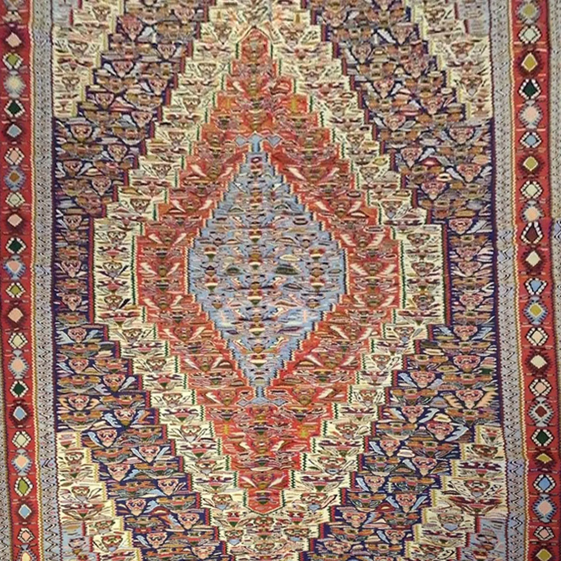 Hand-Woven Reversible Persian Sanna Kilim Flatweave Handmade Rug (Size 6.2 X 9.1) Brral-4035