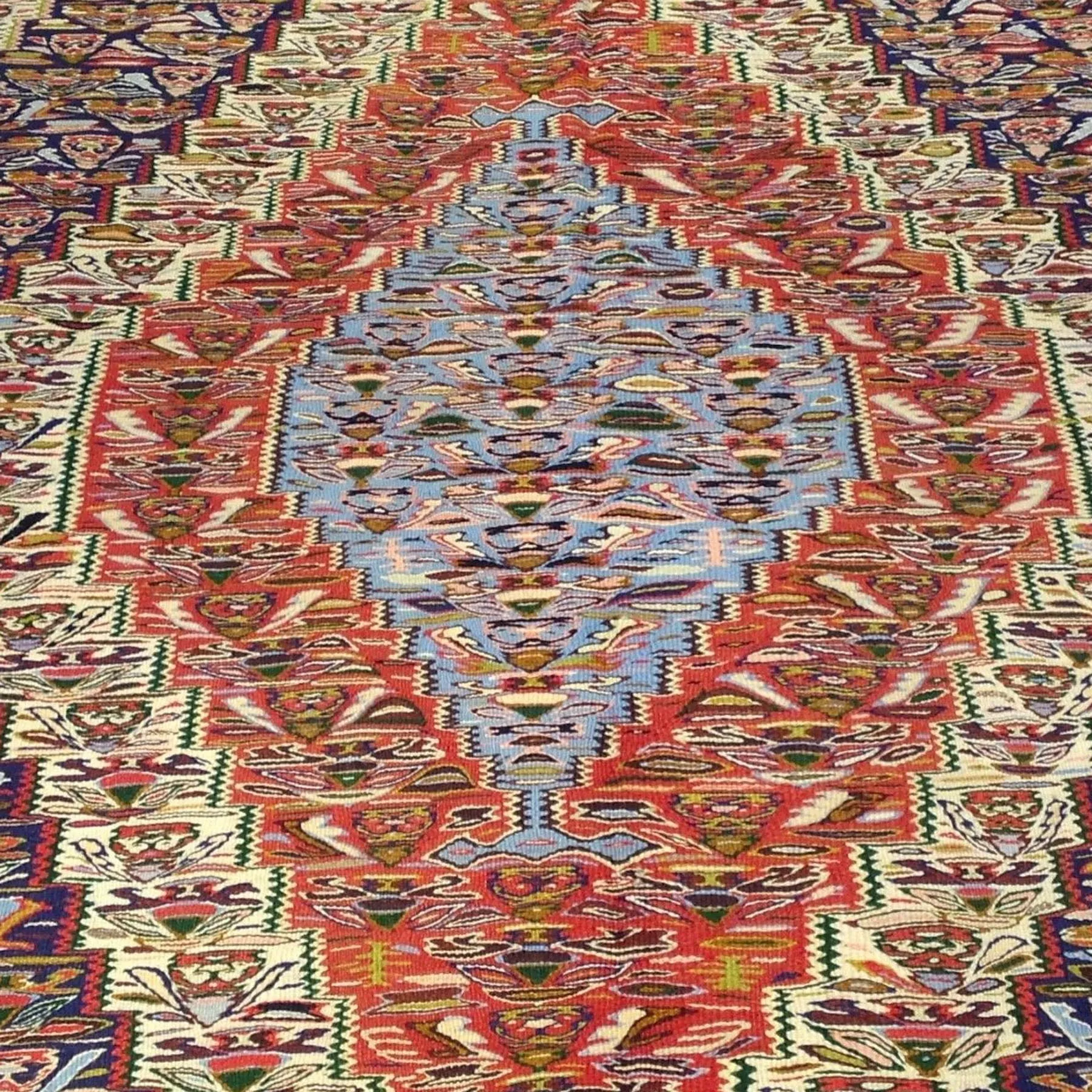 Hand-Woven Reversible Persian Sanna Kilim Flatweave Handmade Rug (Size 6.2 X 9.1) Brral-4035