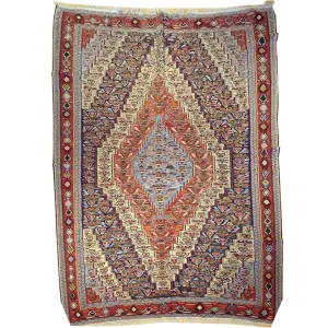 Hand-Woven Reversible Persian Sanna Kilim Flatweave Handmade Rug (Size 6.2 X 9.1) Brral-4035