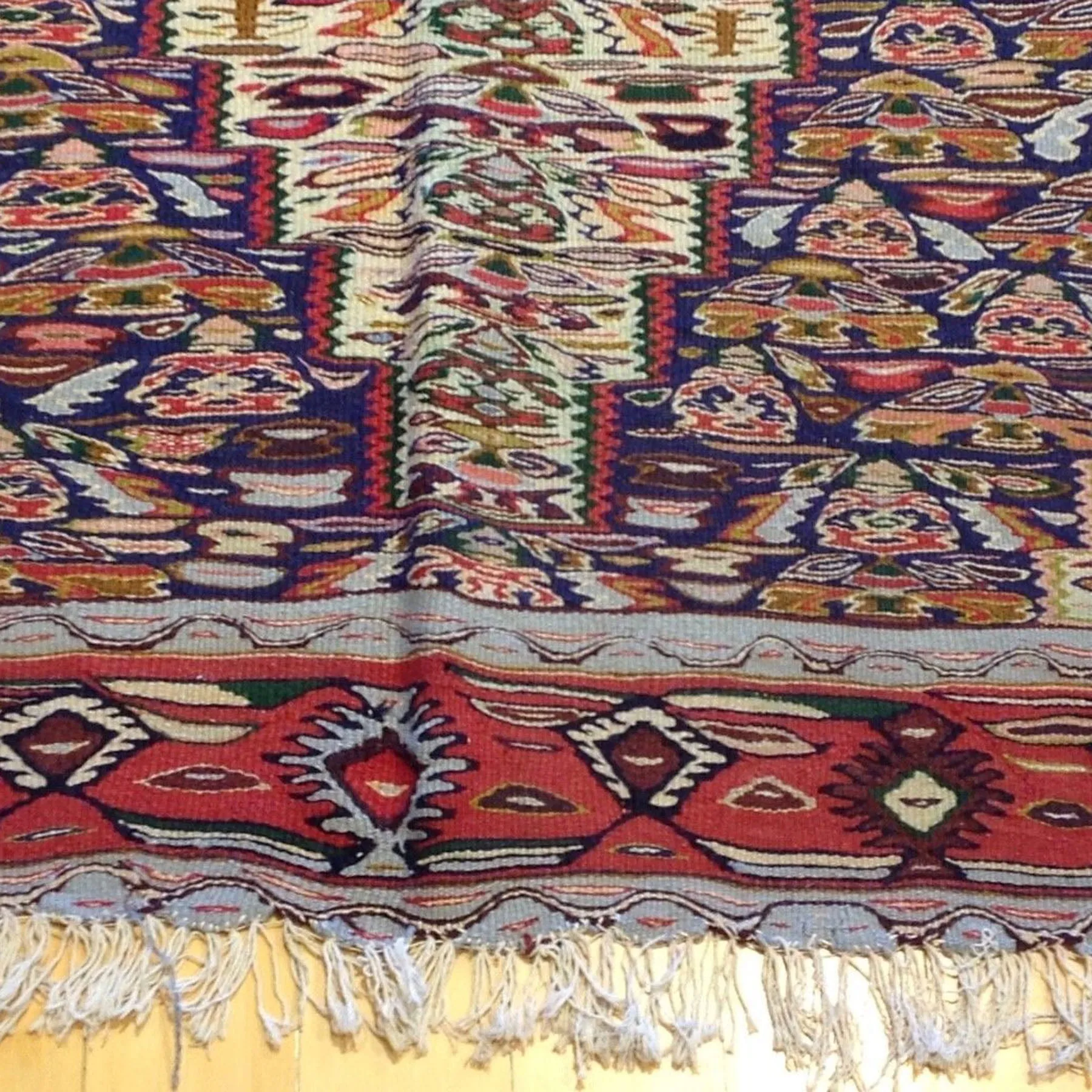 Hand-Woven Reversible Persian Sanna Kilim Flatweave Handmade Rug (Size 6.2 X 9.1) Brral-4035