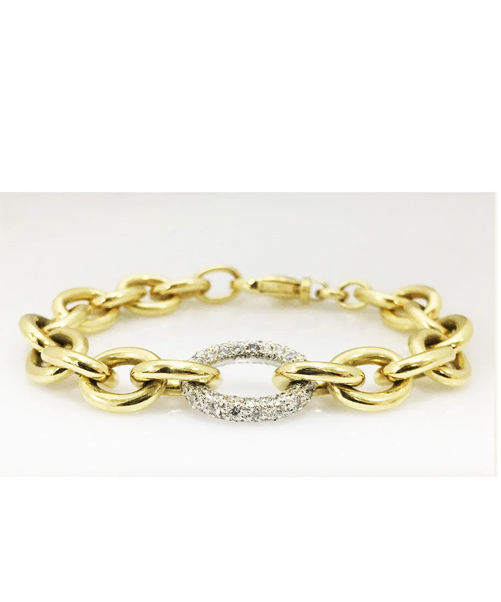 Handmade Cable Bracelet | 18 Karat Yellow Gold & Diamonds | Limited Edition