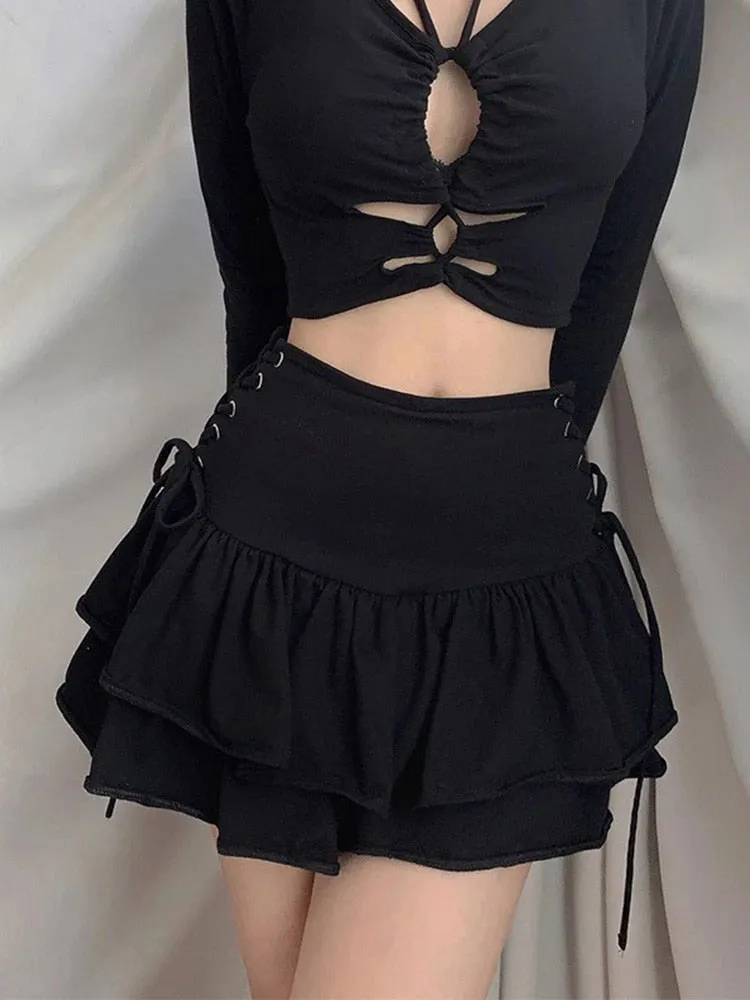 Harajuku E-girl Streetwear Gothic High Waist Skirt