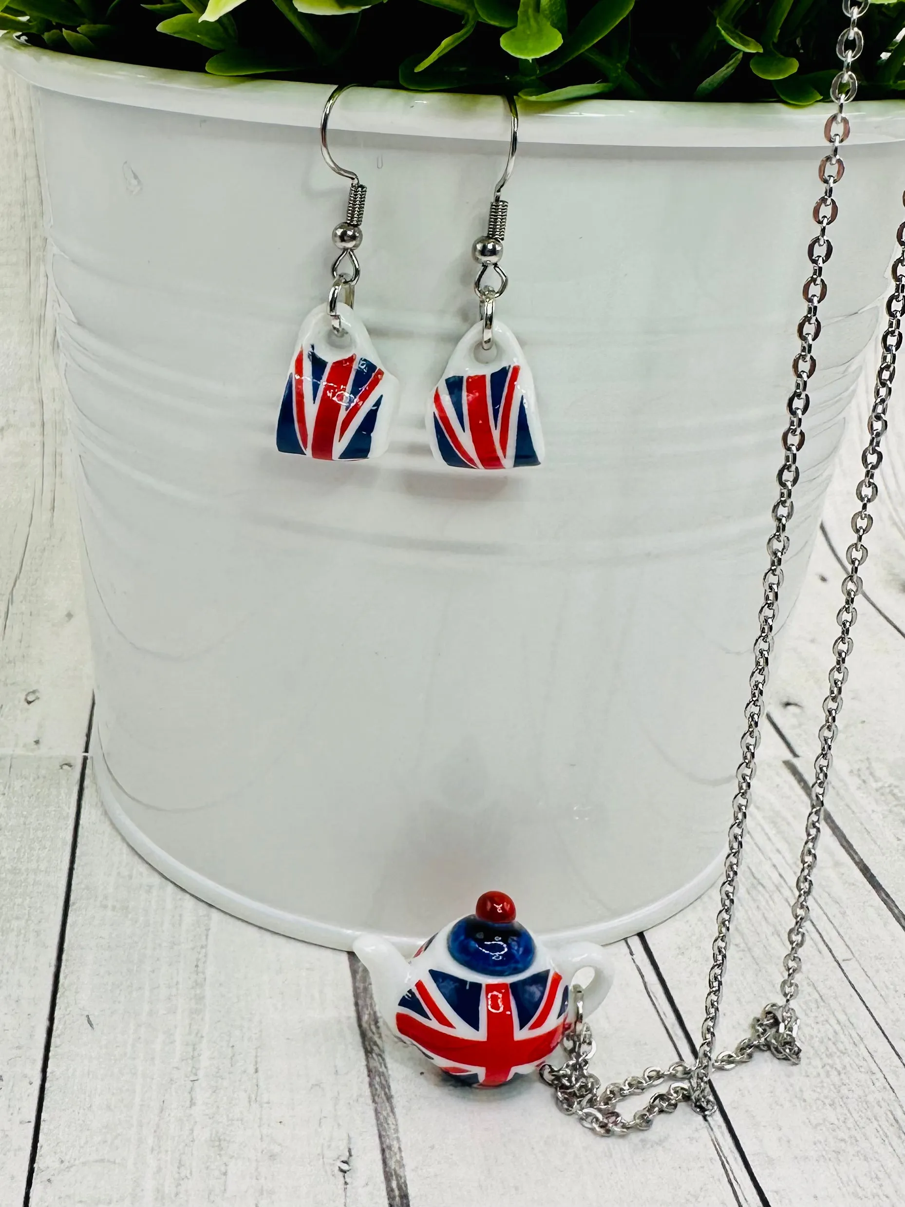 High English Tea Necklace & Earring Set (sold individually)