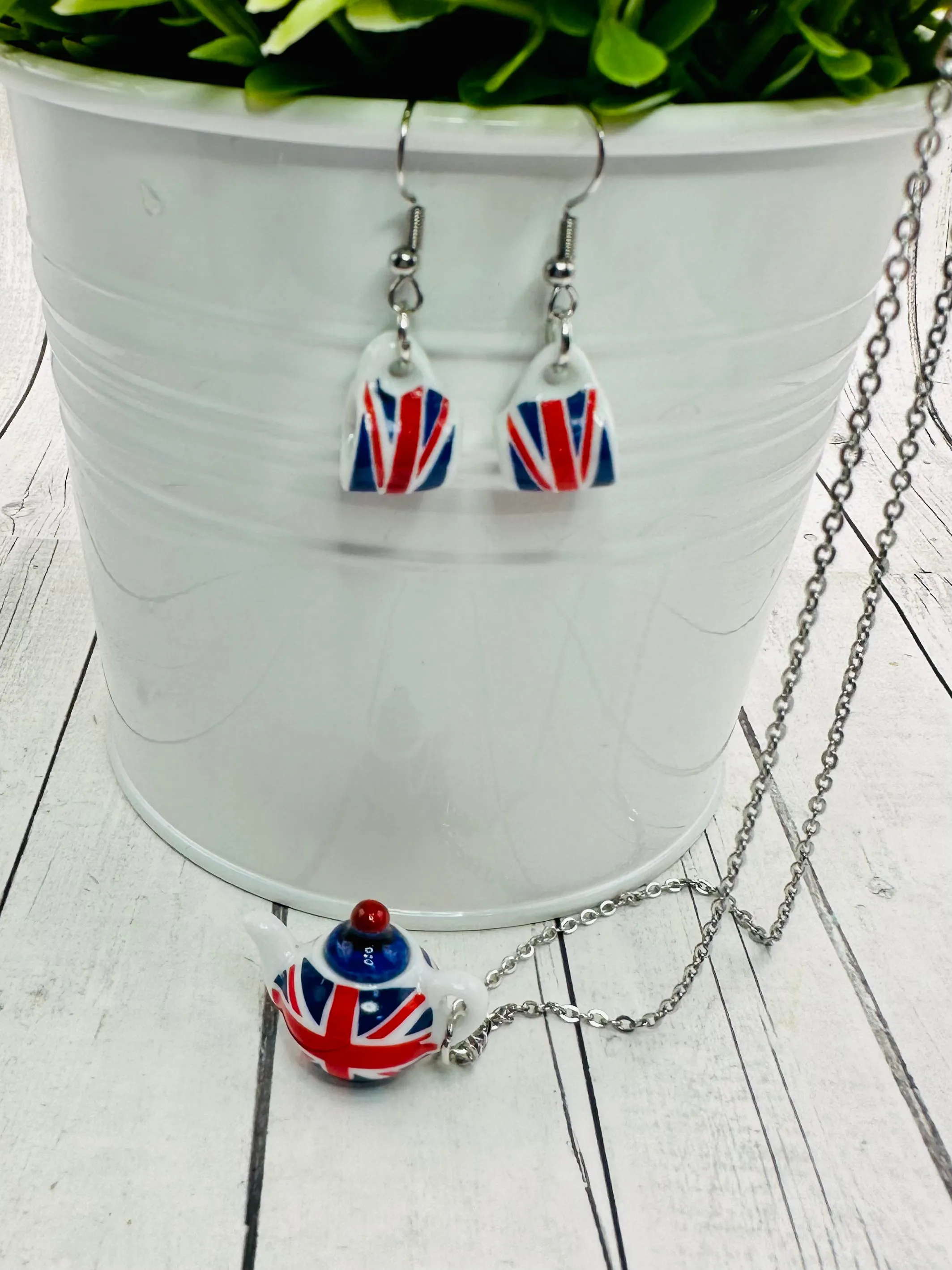 High English Tea Necklace & Earring Set (sold individually)