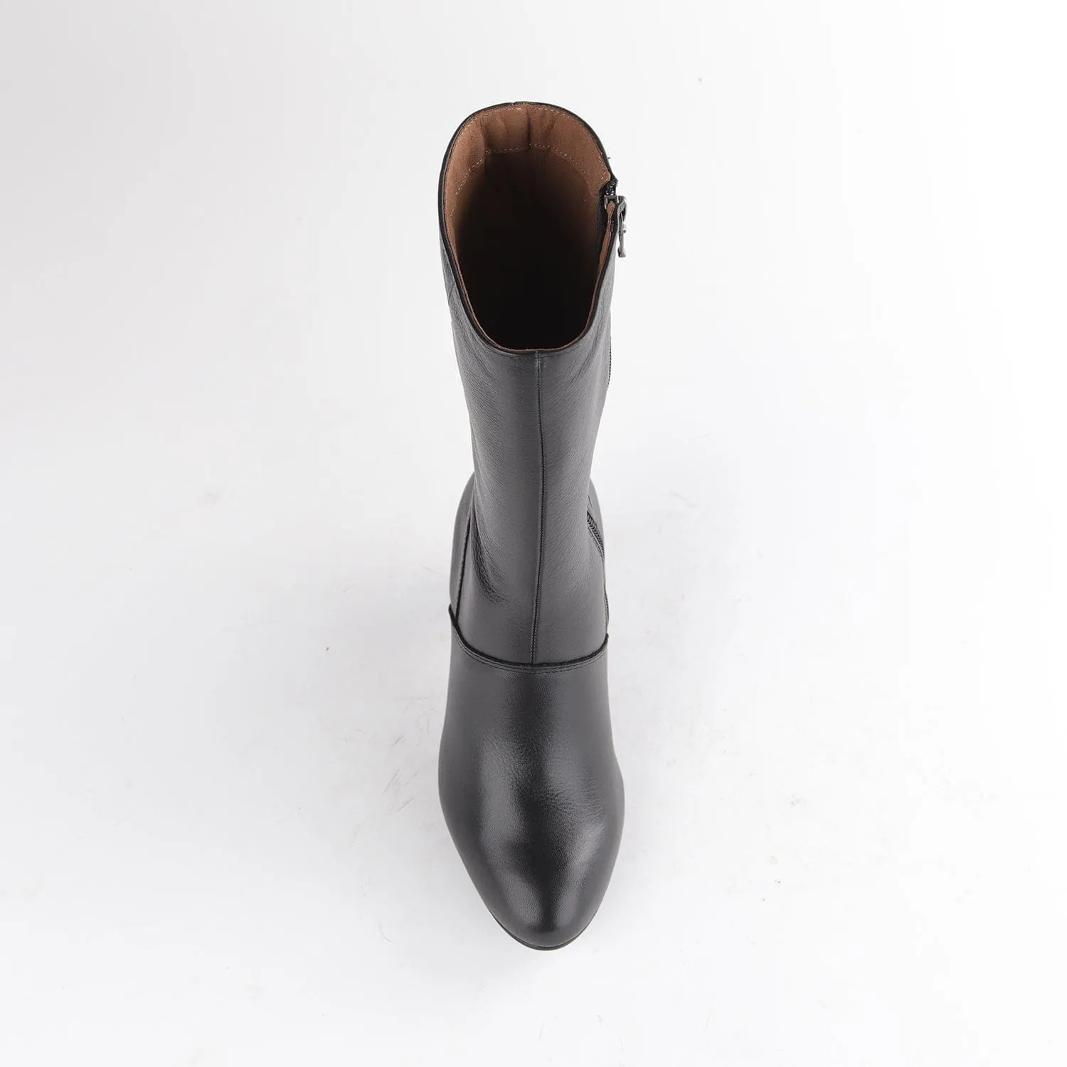 High Heel Mid-calf Boot in Black – 12489