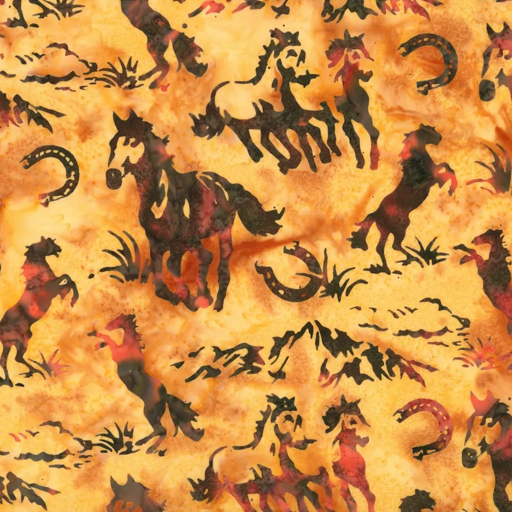 Hoffman Fabrics Coral Horse Batik Fabric N2907-59-Coral