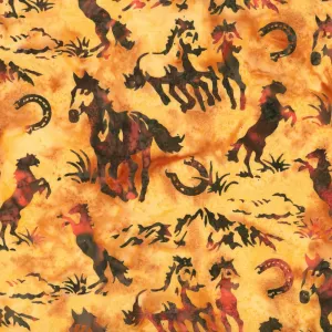 Hoffman Fabrics Coral Horse Batik Fabric N2907-59-Coral