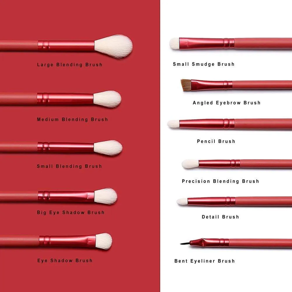 JADE SERIES - 11 PCS EYE BRUSH KIT - AGATE RED