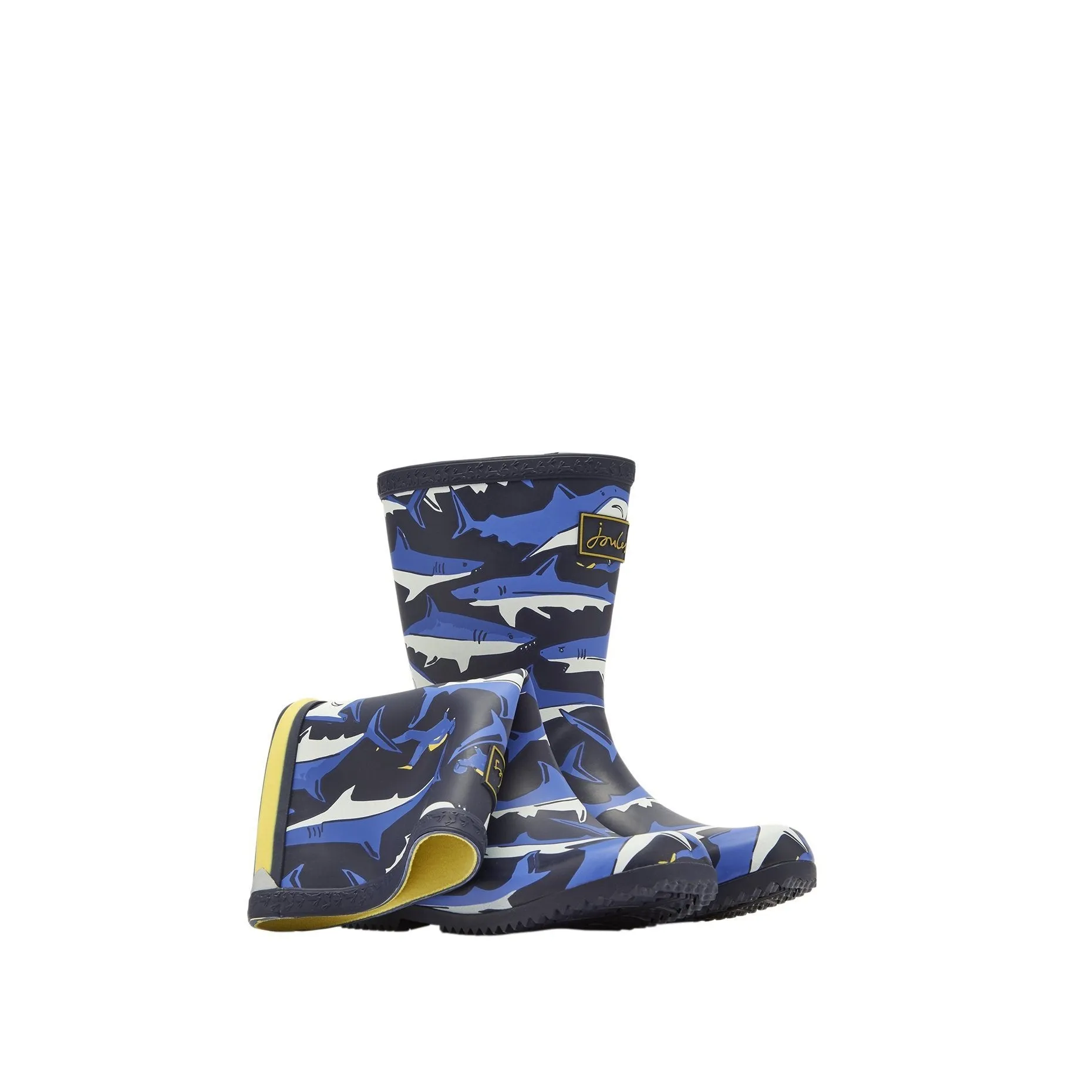 Joules Roll Up Rain Boots - Navy Sharks