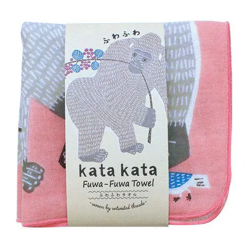 Kata Kata  soft towel 100% cotton -  Gorilla Pink ゴリラ ピンク 25 x 25 cm