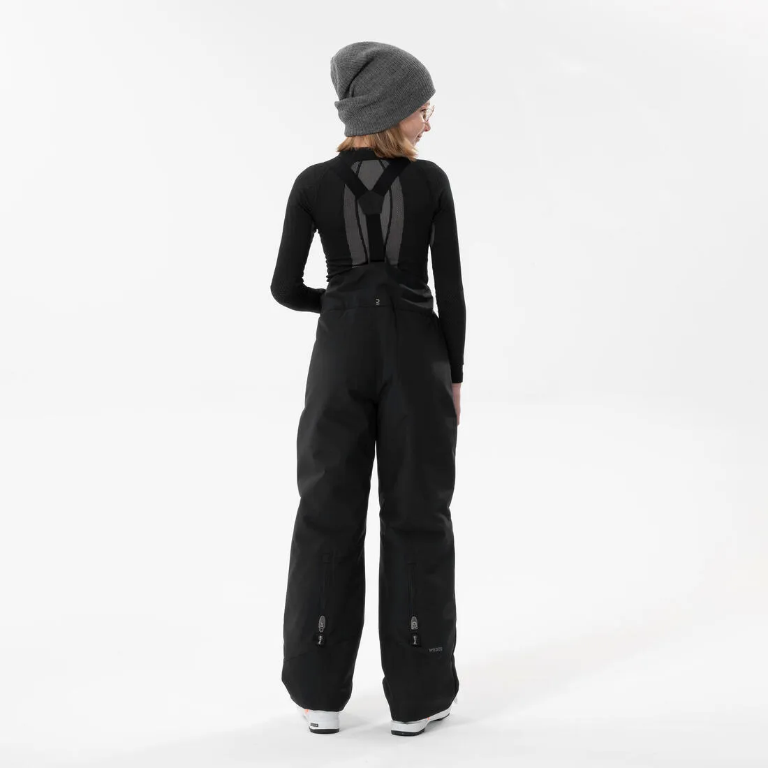 KIDS’ WARM AND WATERPROOF SKI TROUSERS - 500 PNF BLACK