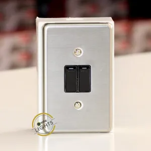 LEAR 2 Lever 1 Way Switch SS Black 9242CSS BA