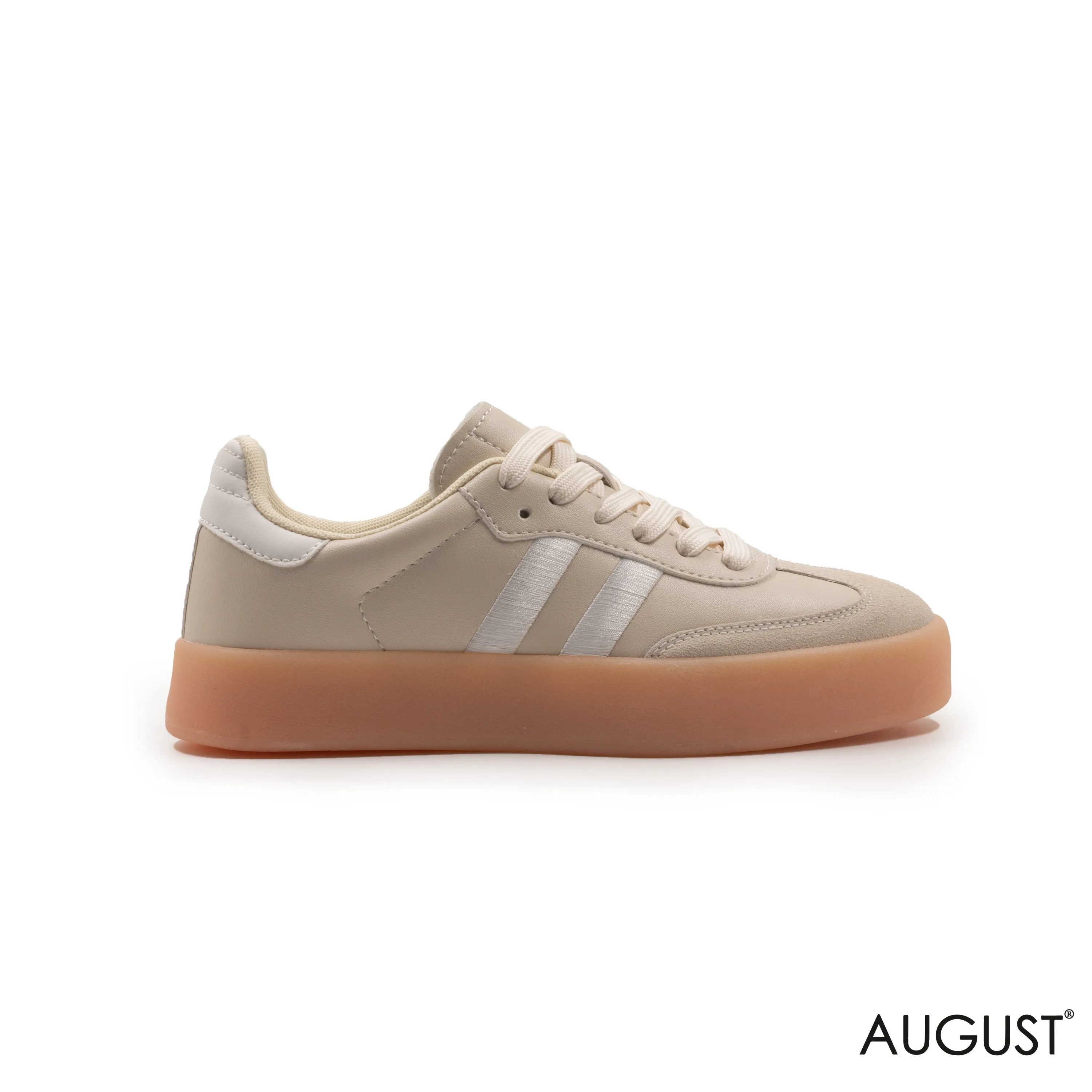 LEATHER SNEAKERSSPORTY STRIPE RUBBER SOLE