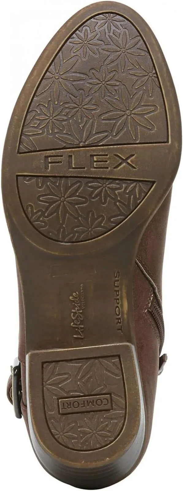 Lifestride Womens Alexi Ankle Boots H7962S1 Dark Tan Brown 9M