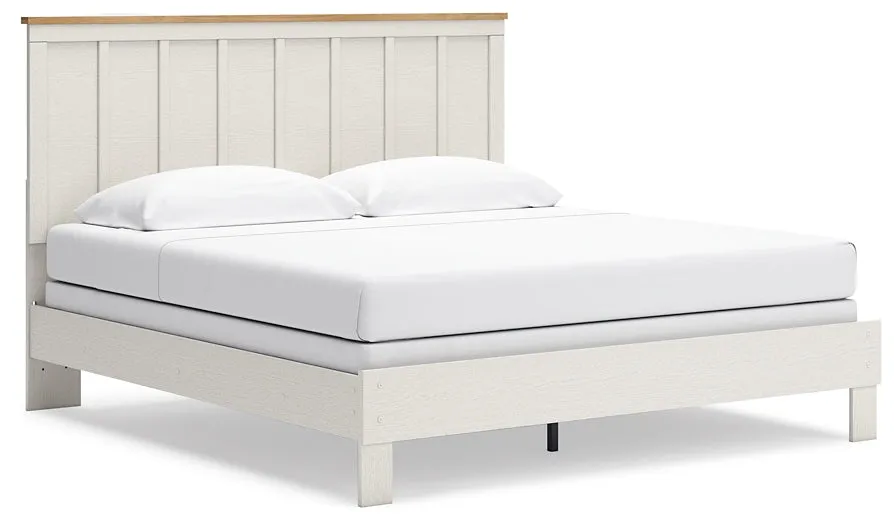 Linnocreek King Panel Bed with Mirrored Dresser and 2 Nightstands