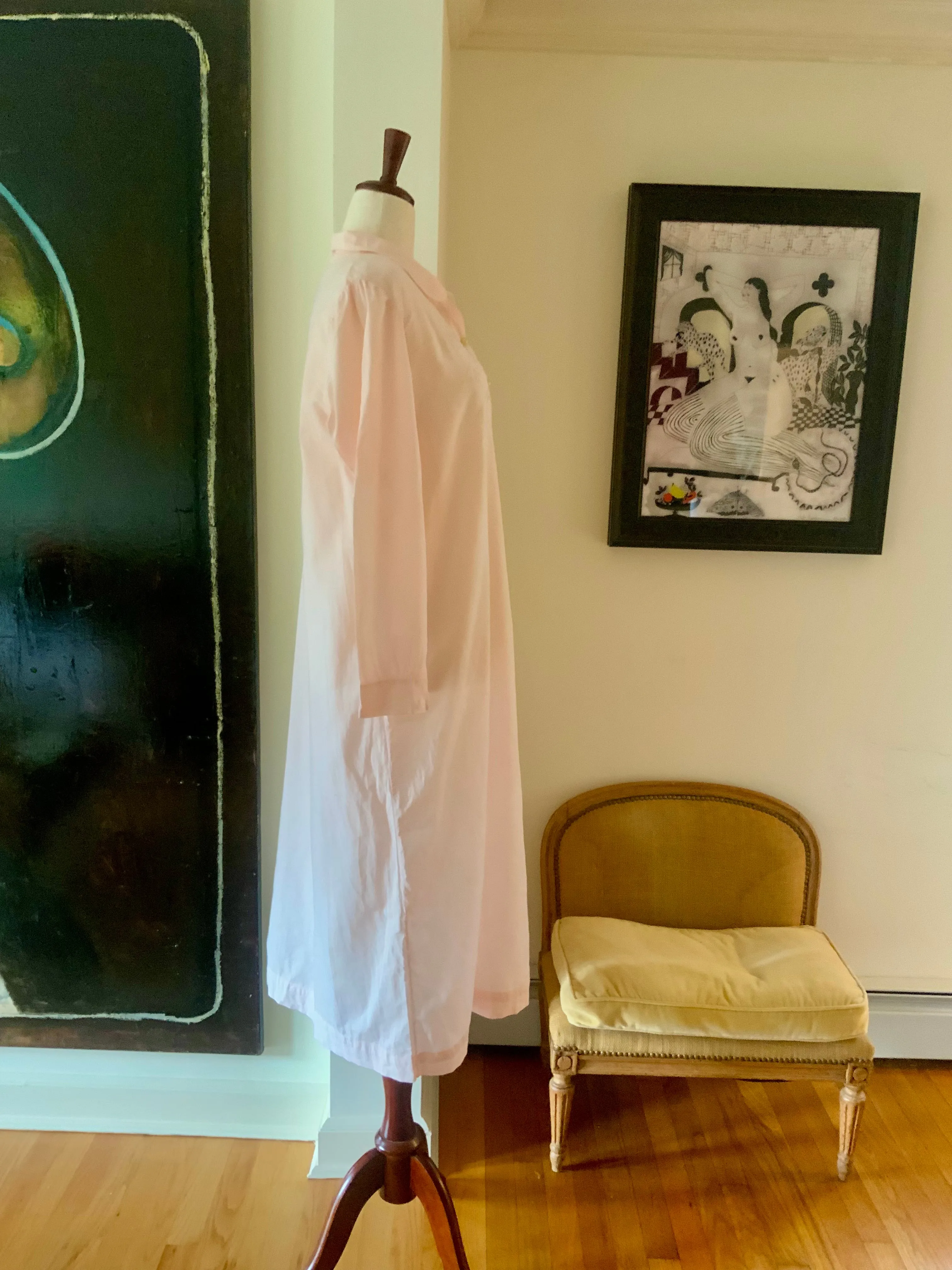 Long Sleeve Cotton Nightgown - 60s - 60E