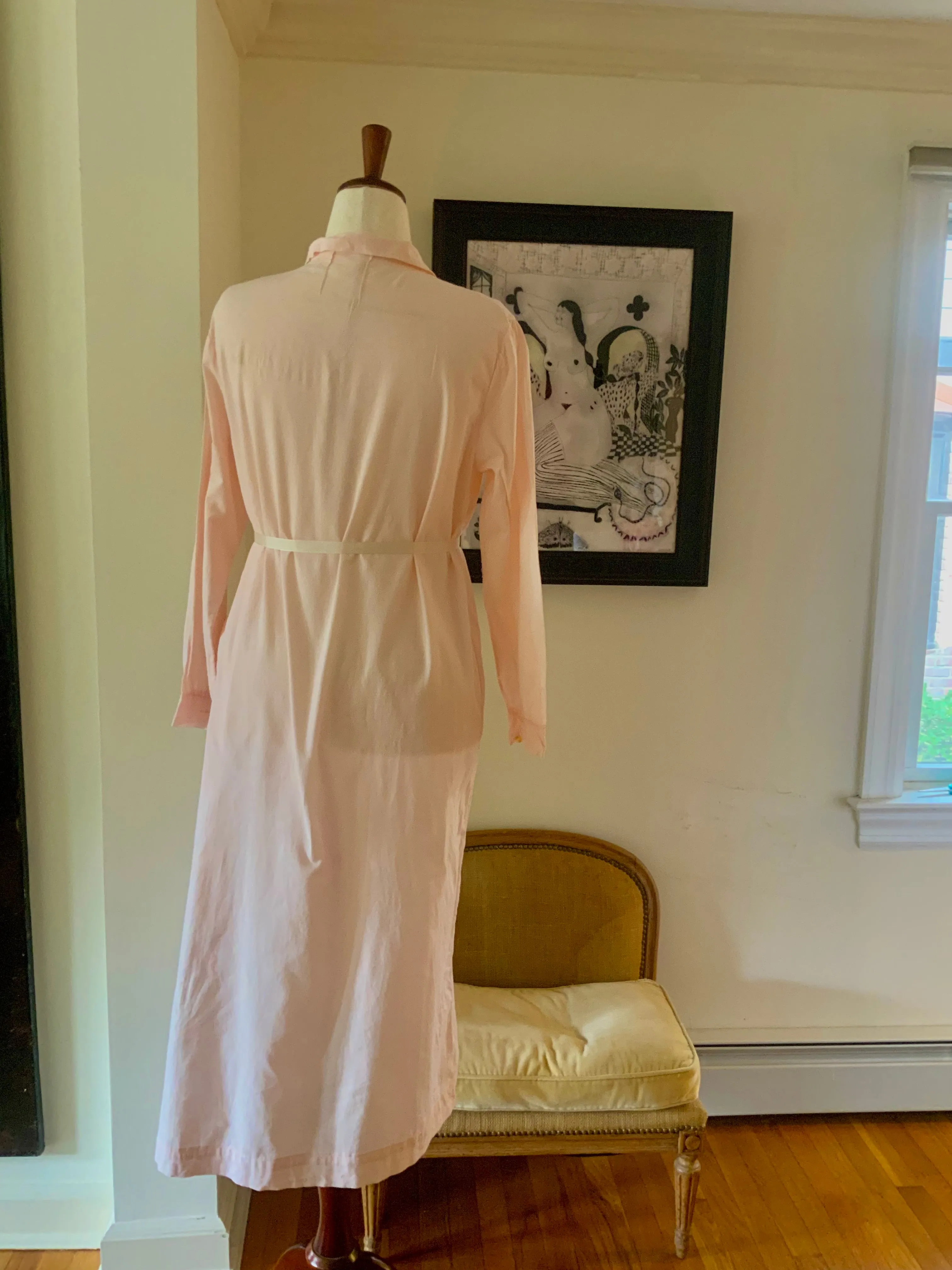 Long Sleeve Cotton Nightgown - 60s - 60E