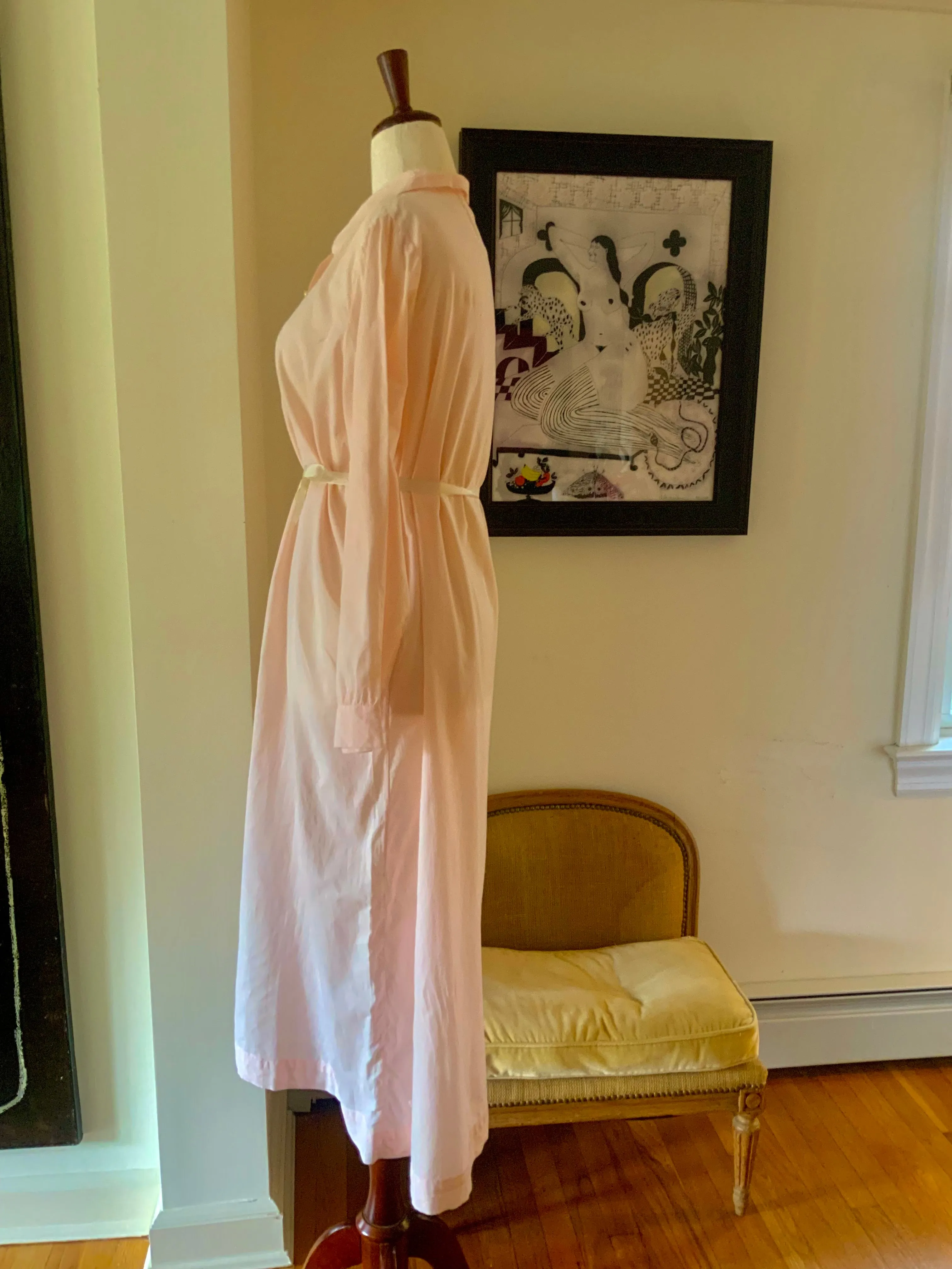 Long Sleeve Cotton Nightgown - 60s - 60E