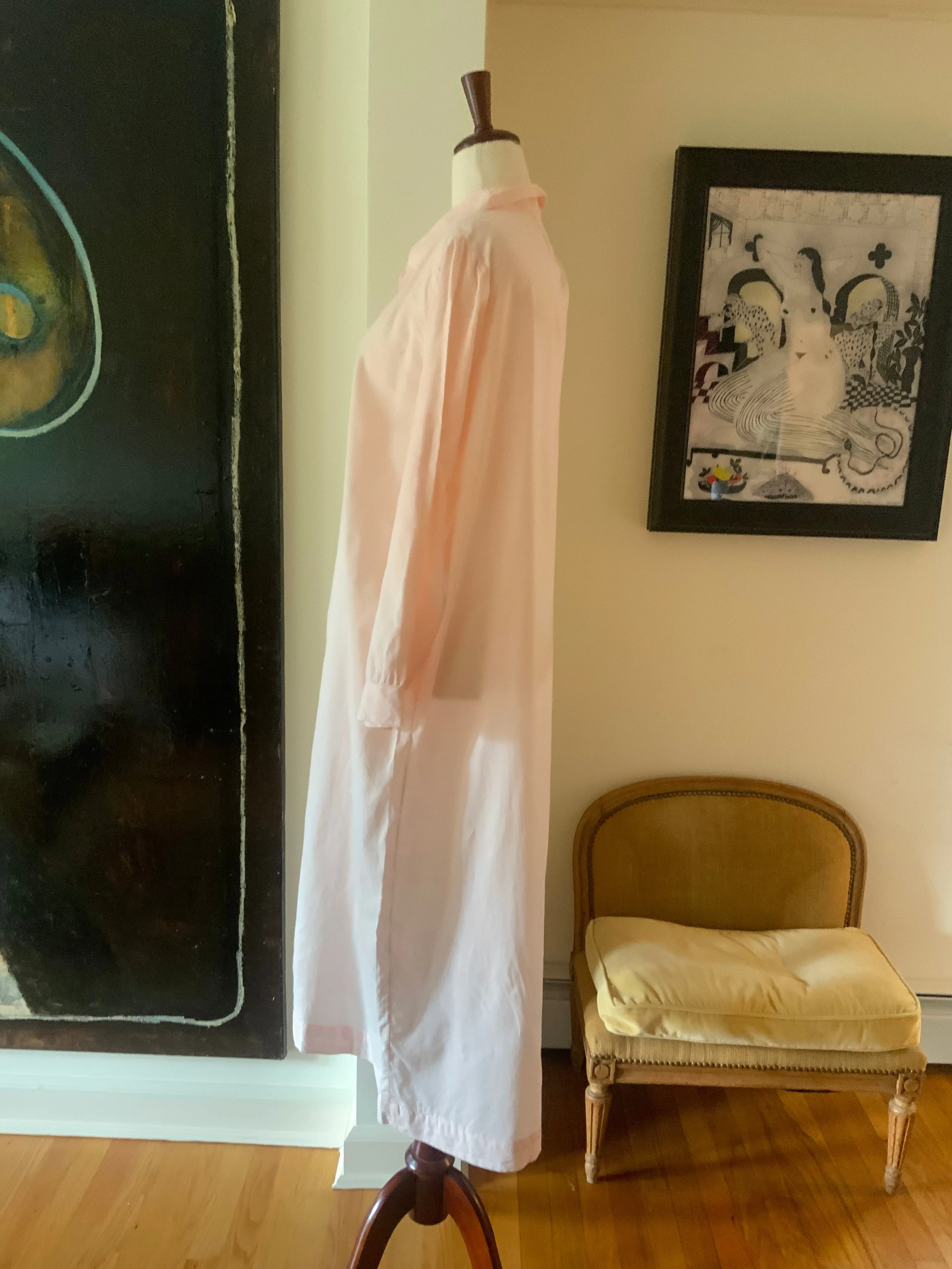 Long Sleeve Cotton Nightgown - 60s - 60E