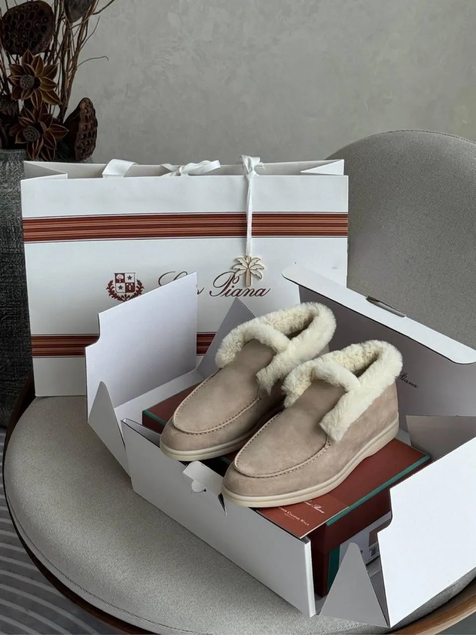 Loro Piana Suede Calfskin Open Hiking Ankle Boots