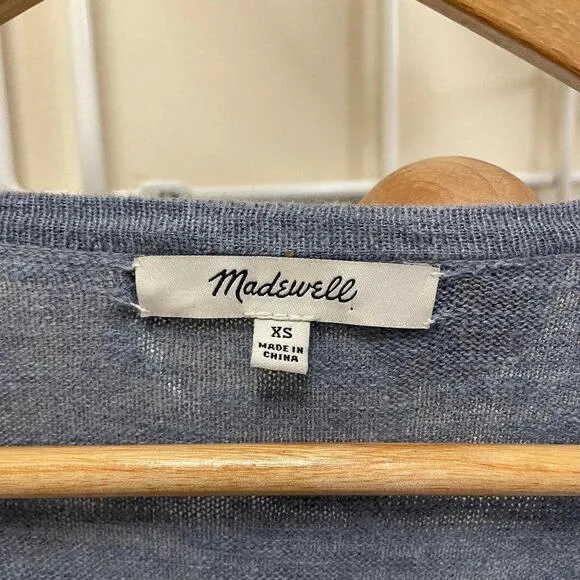 MADEWELL -  Cozy Warm Flowy Cardigan Sweater Light Blue - XSmall