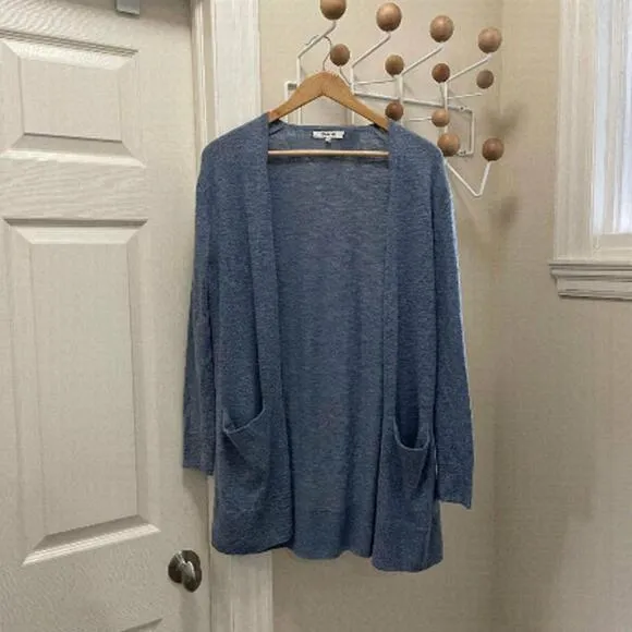 MADEWELL -  Cozy Warm Flowy Cardigan Sweater Light Blue - XSmall