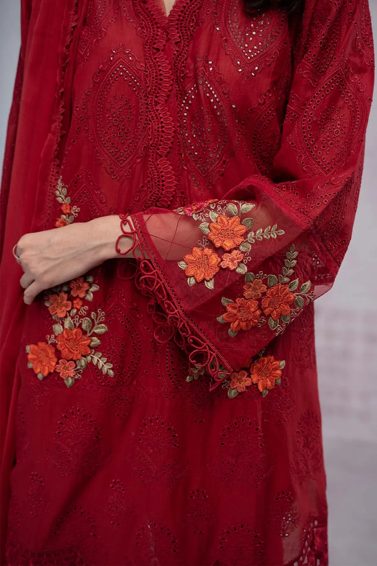 Maria B Maroon Kameez Salwar Suit Pakistani Party Dress