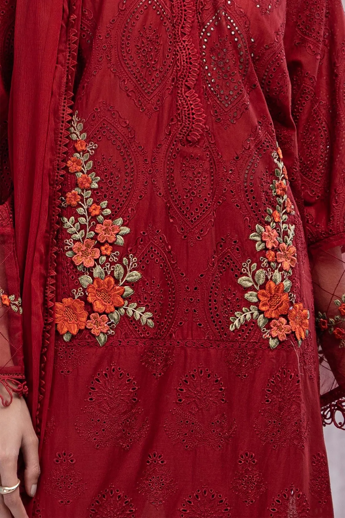 Maria B Maroon Kameez Salwar Suit Pakistani Party Dress