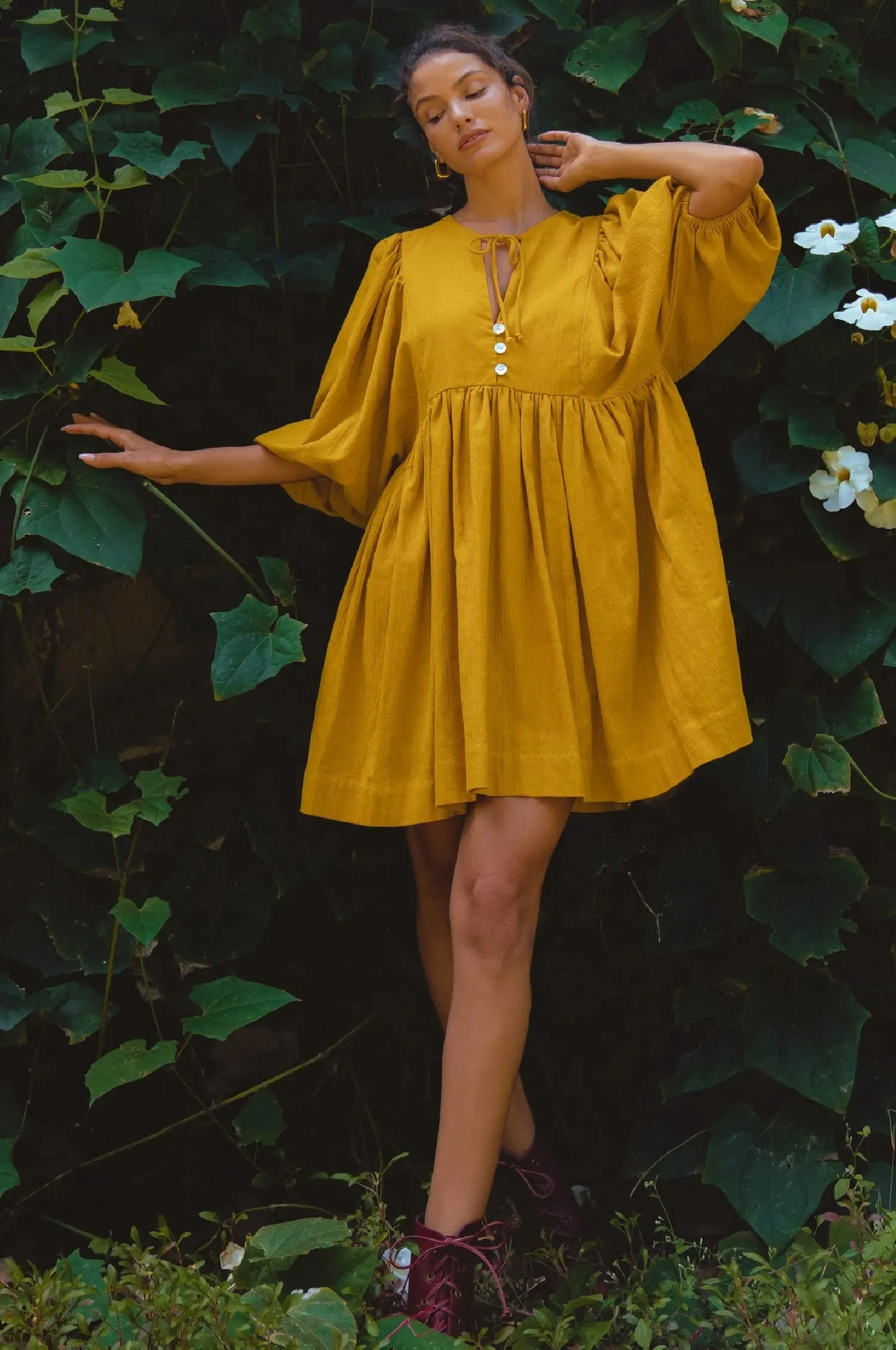 Maribelle Baby Doll Linen Dress by Bali ELF