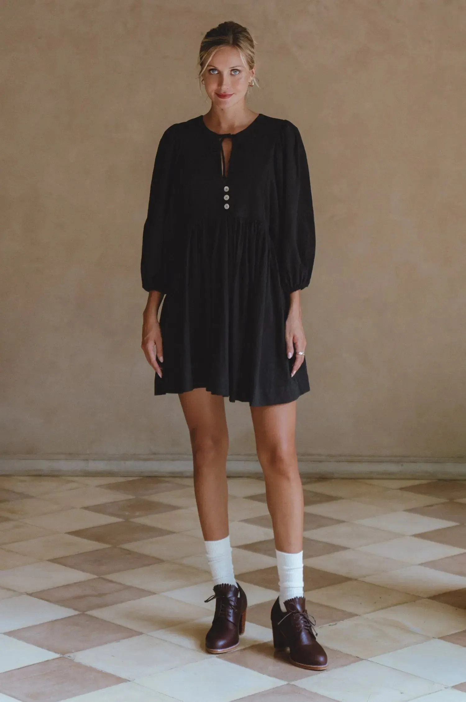 Maribelle Baby Doll Linen Dress by Bali ELF
