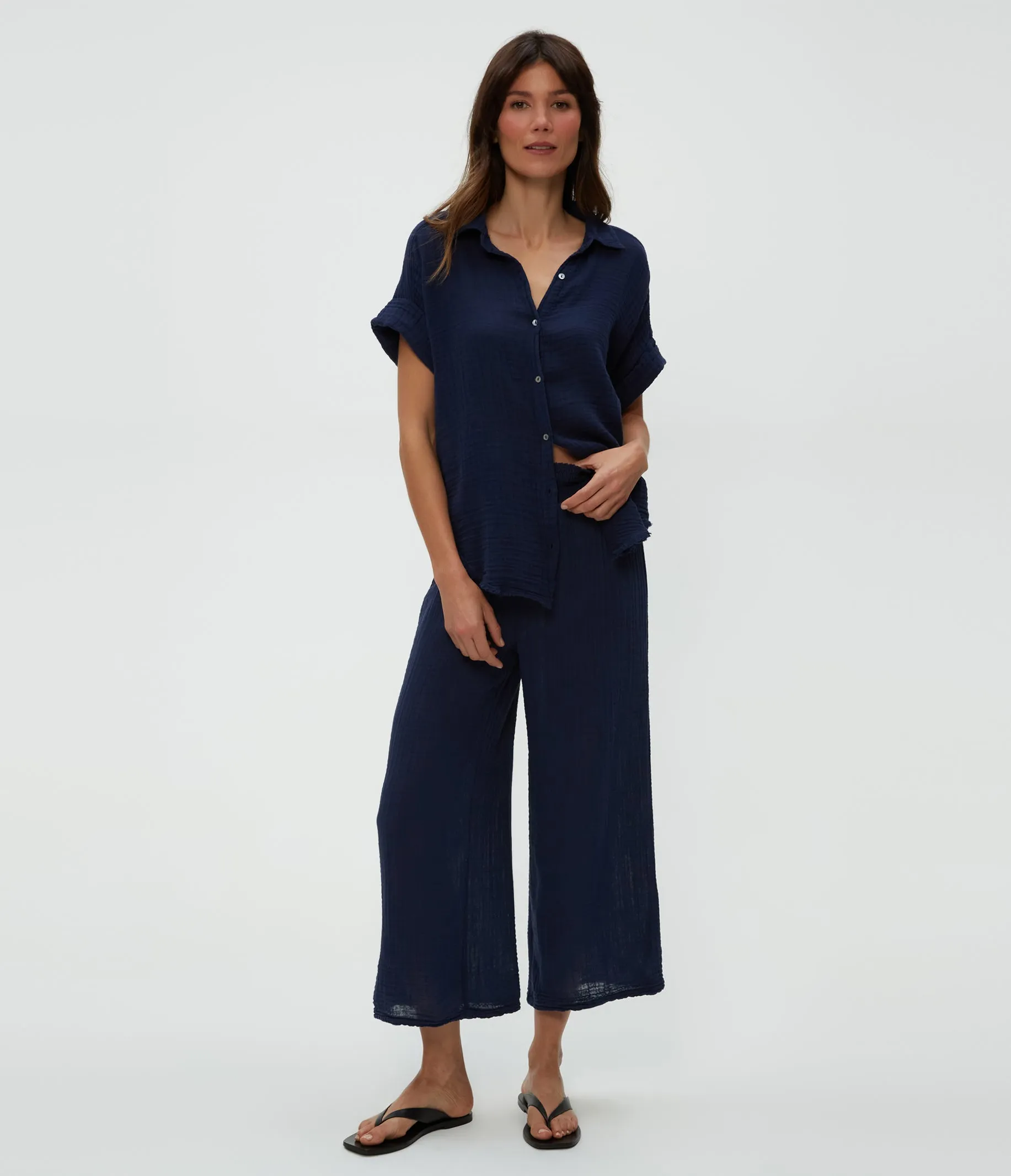 Medina Cropped Gauze Pant