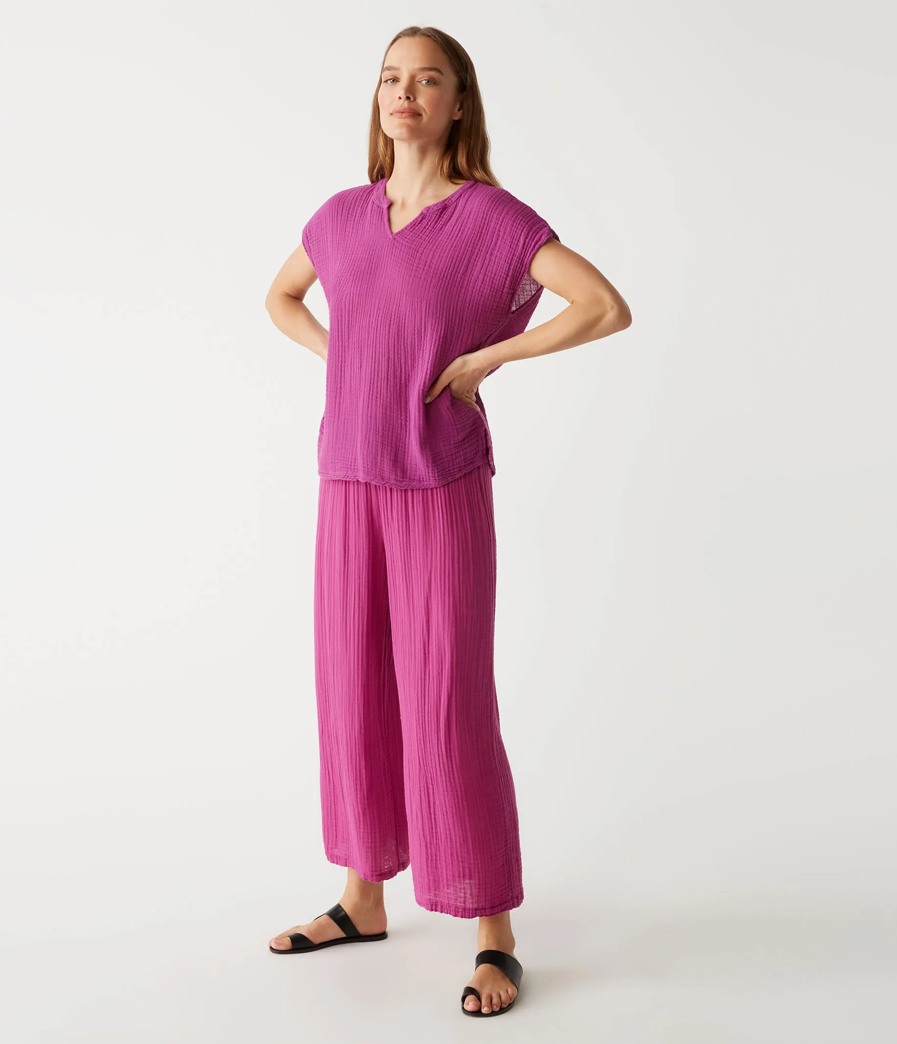Medina Cropped Gauze Pant