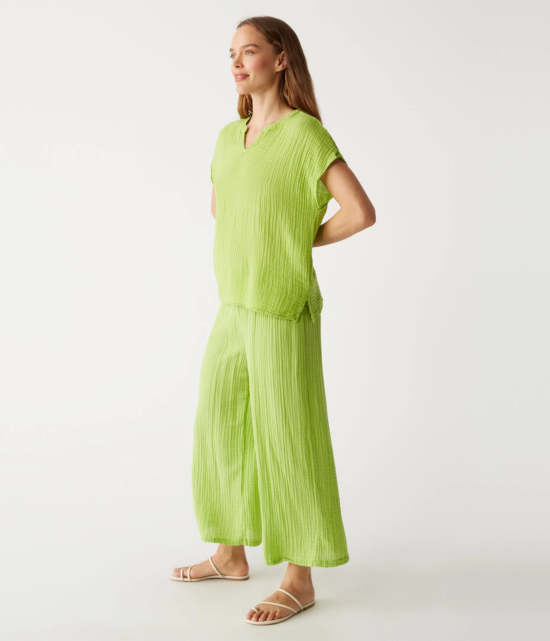 Medina Cropped Gauze Pant