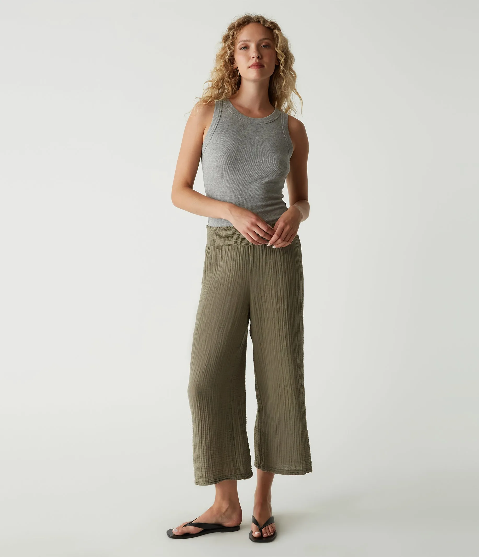 Medina Cropped Gauze Pant