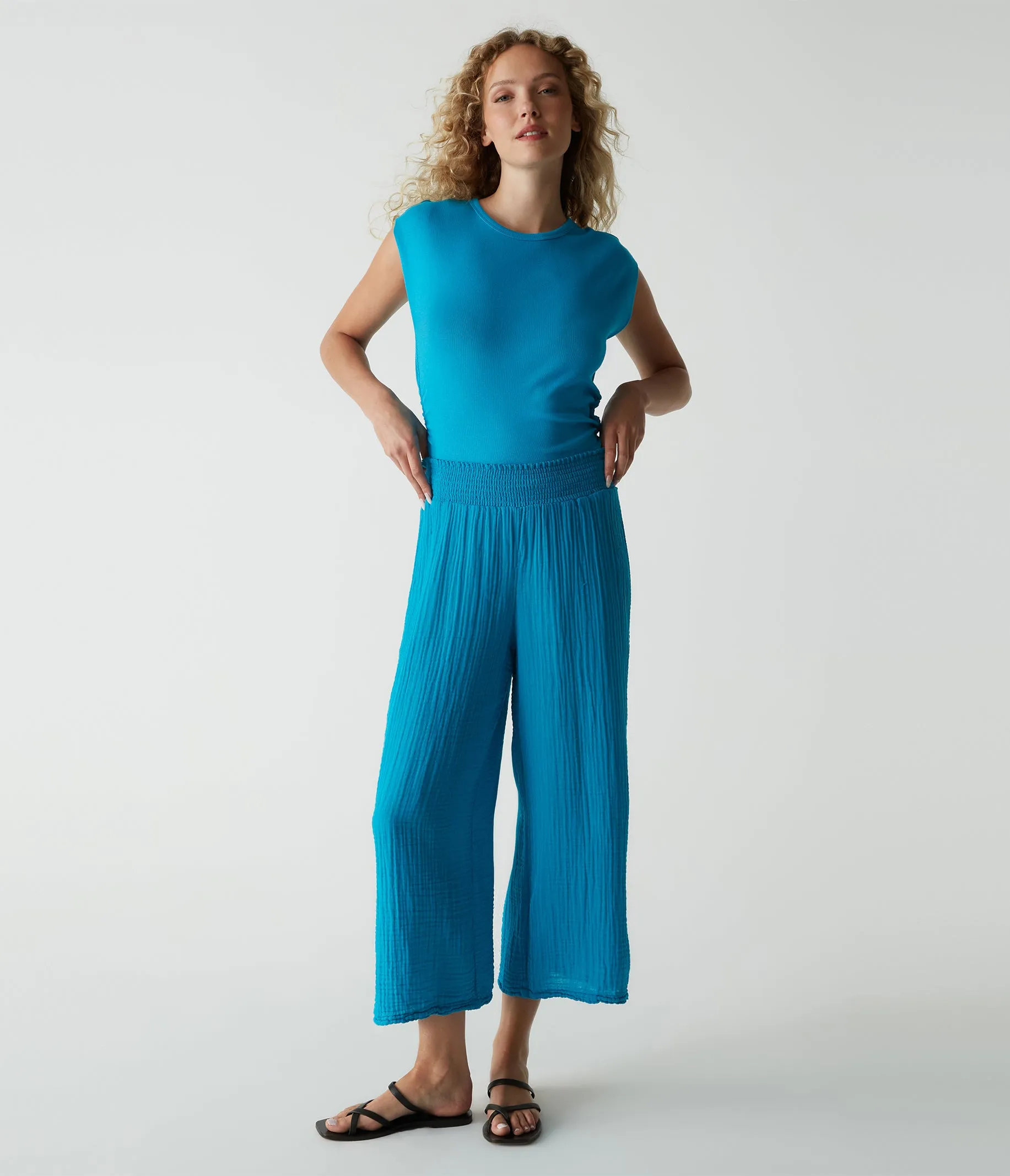 Medina Cropped Gauze Pant