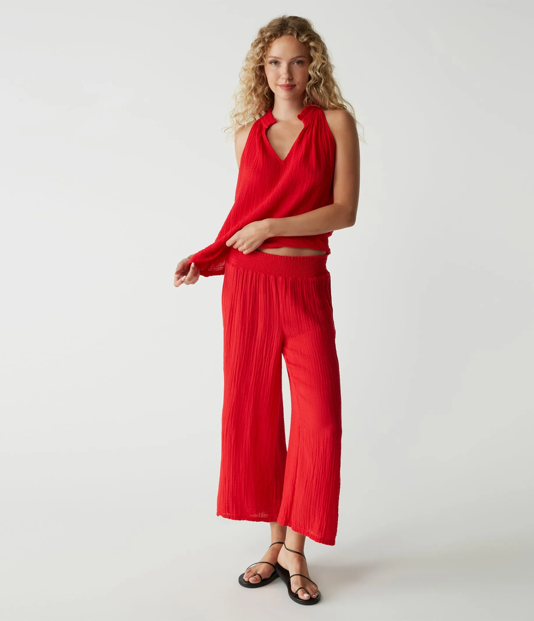 Medina Cropped Gauze Pant