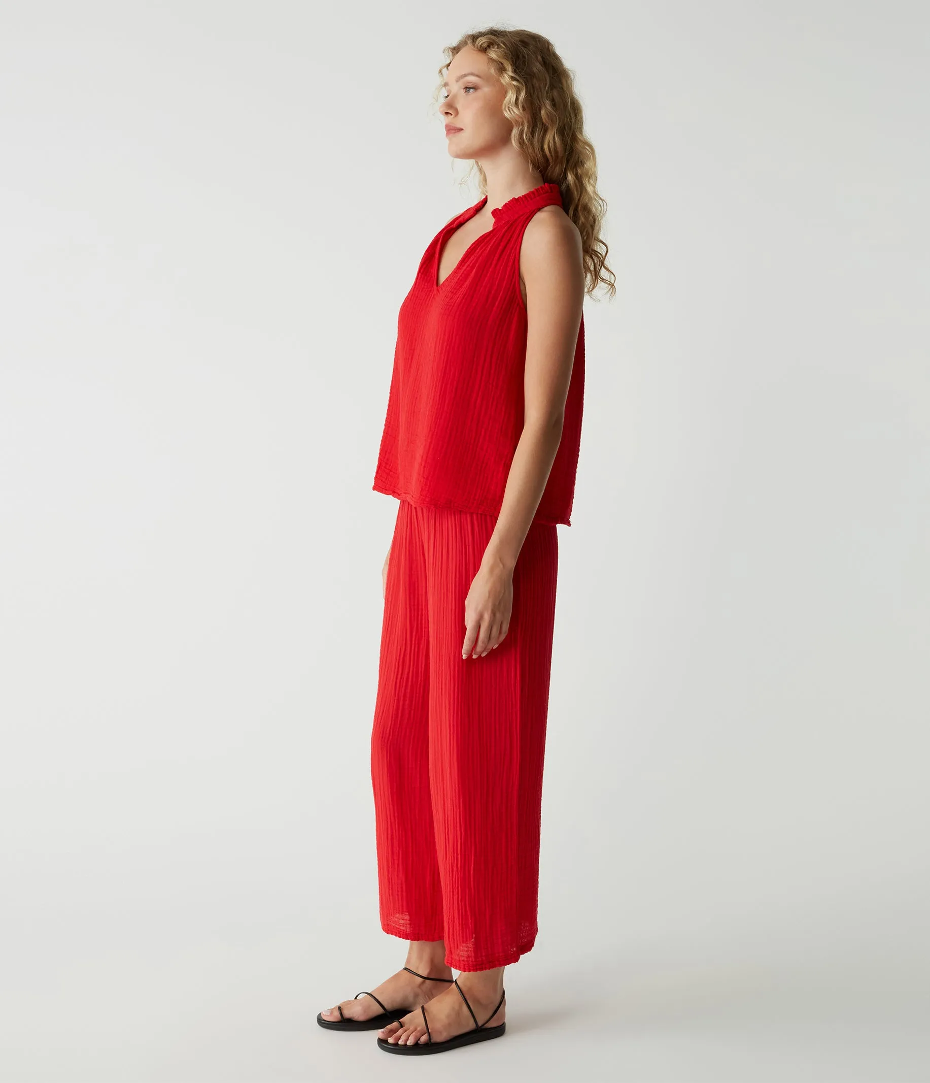Medina Cropped Gauze Pant