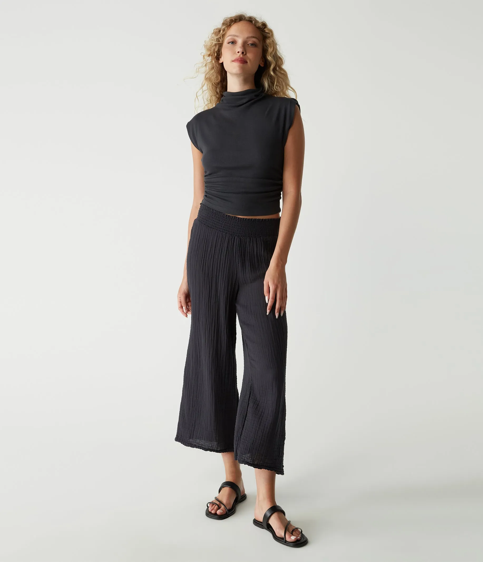 Medina Cropped Gauze Pant