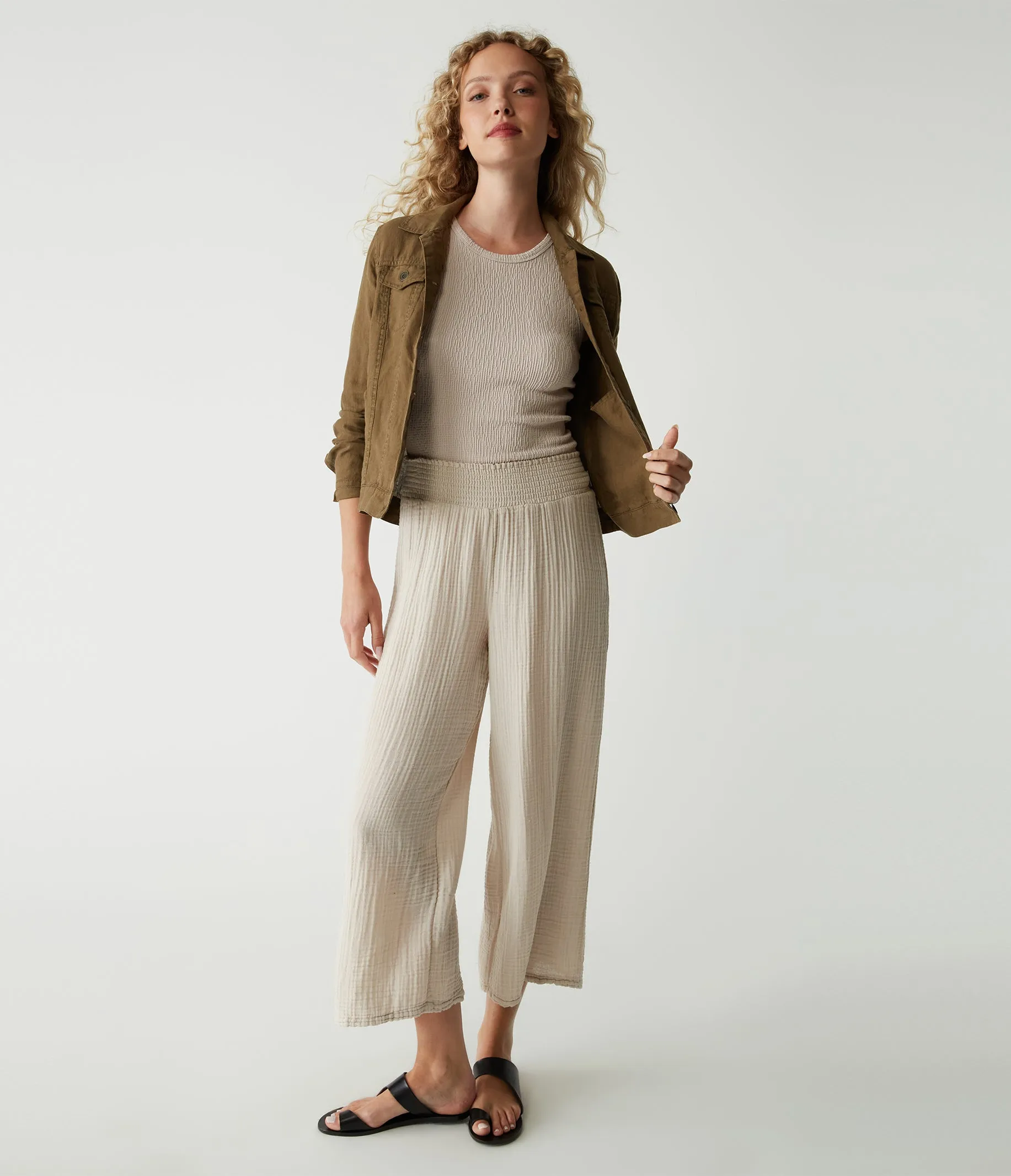 Medina Cropped Gauze Pant